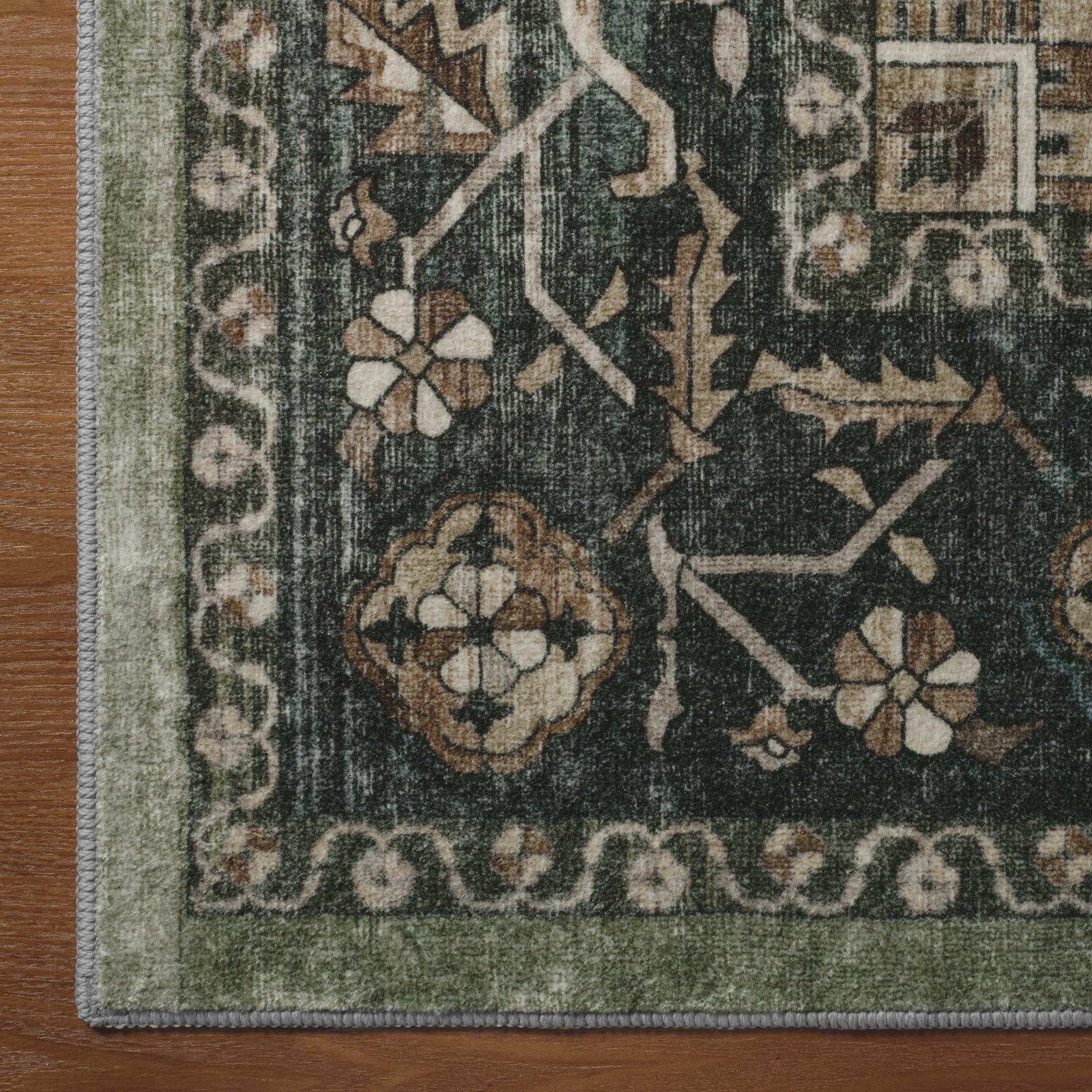 MontVoo Soft Washable Oriental Area Rug Green