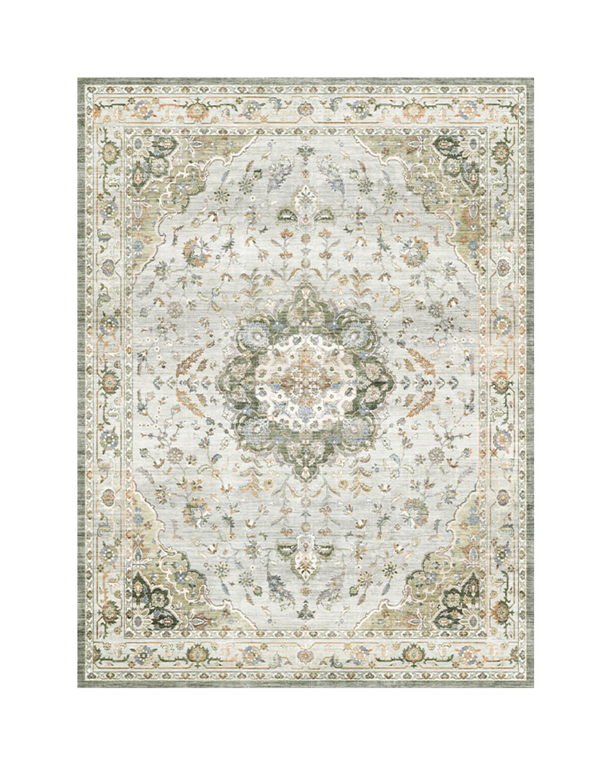 Ember Washable Area Rug - Green