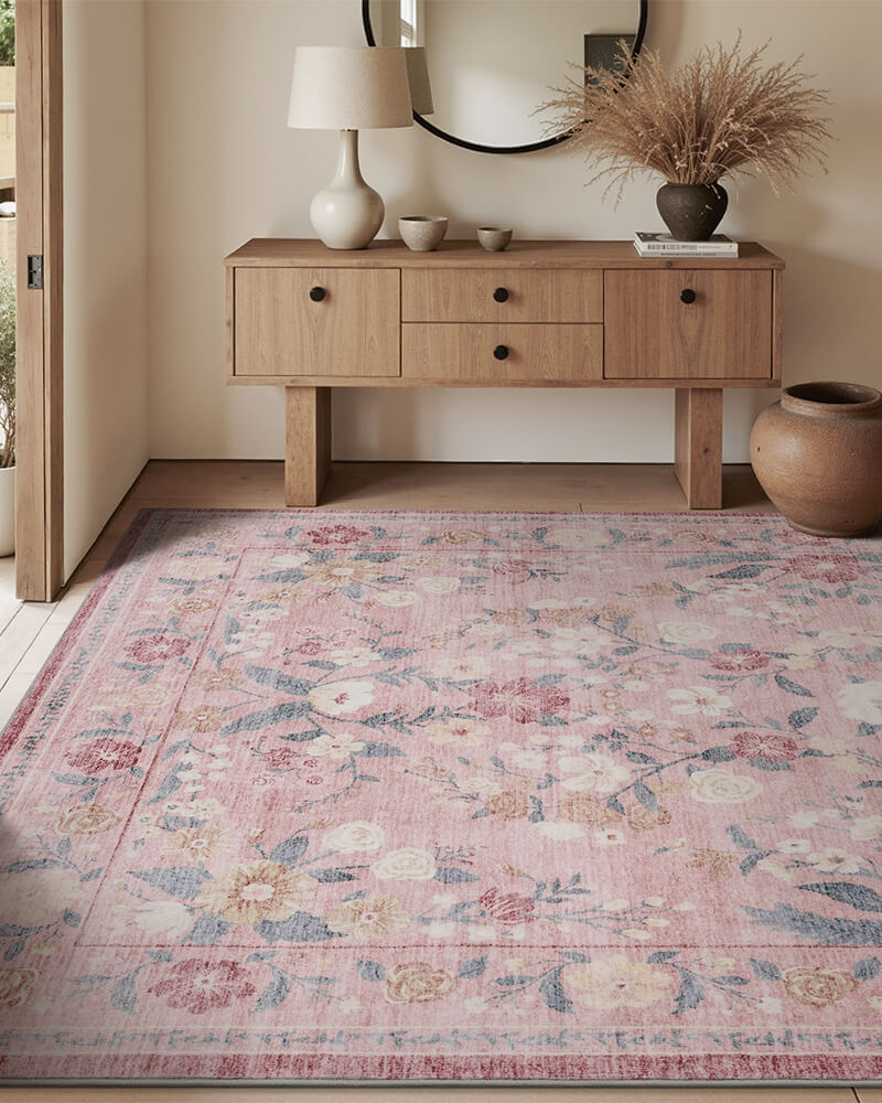Washable vintage rug balancing heritage style and modern practicality