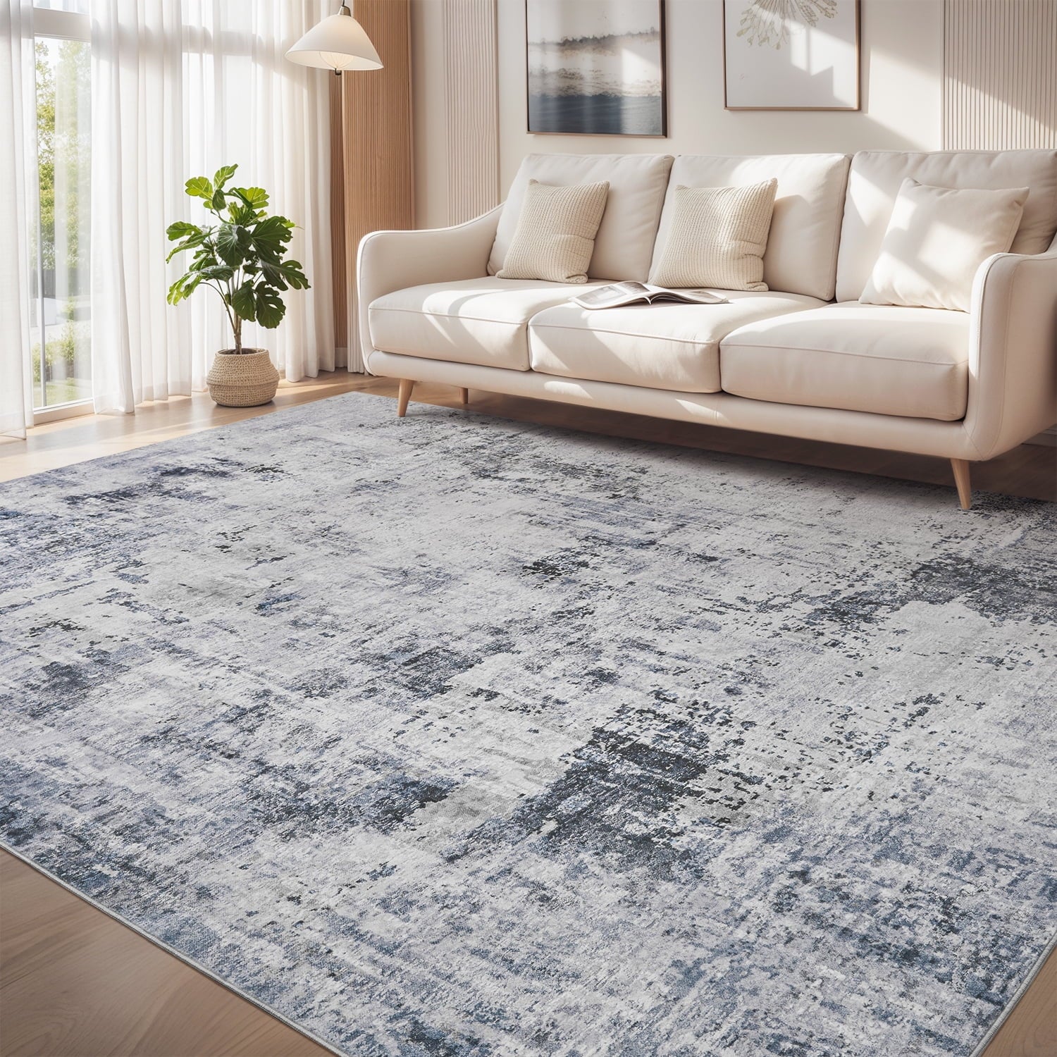 Neutral Modern Abstract Area Rug