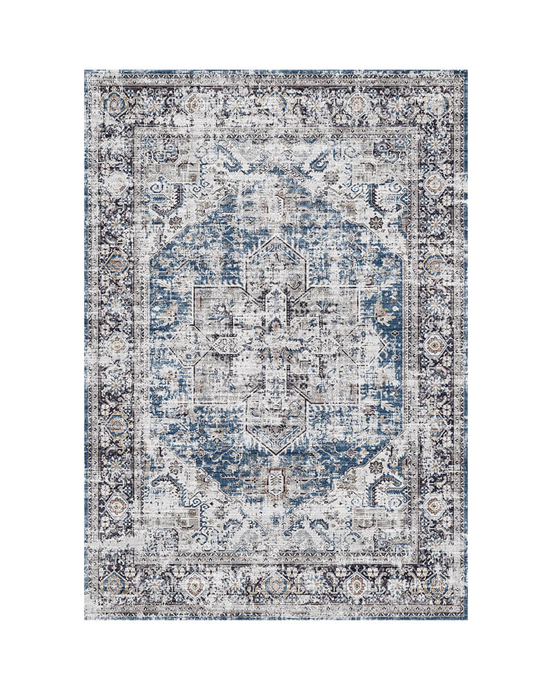 MontVoo Aglaia Washable Area Rug Blue