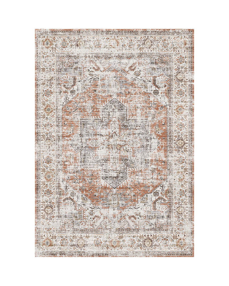 MontVoo Aglaia Washable Area Rug Orange