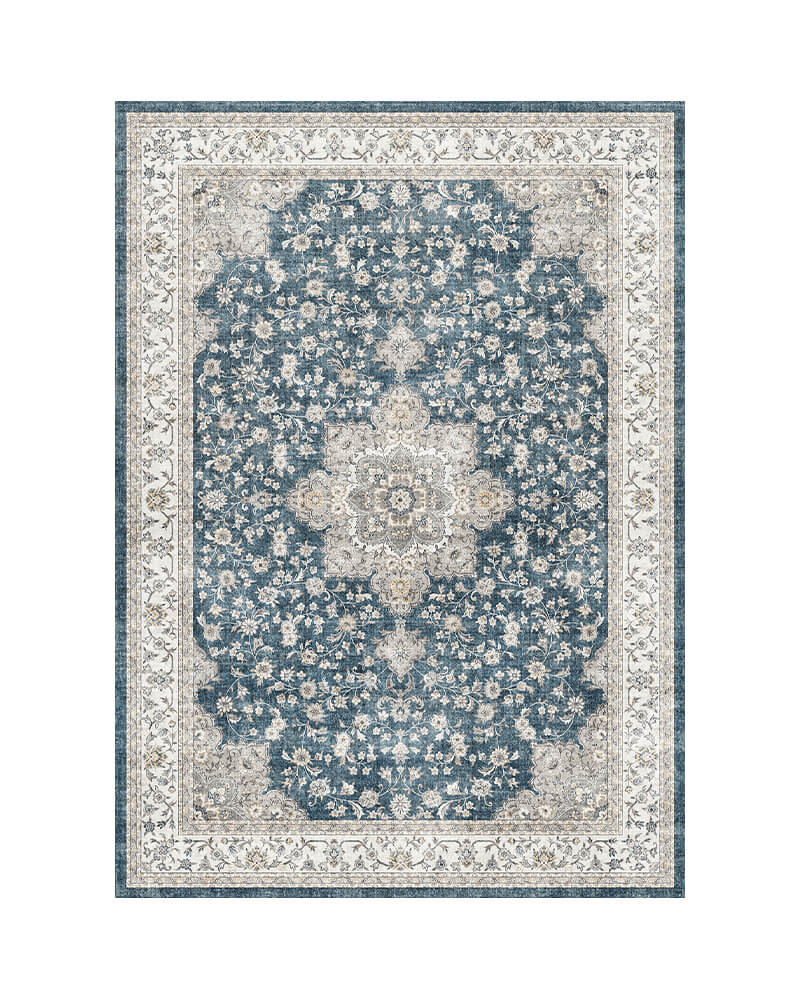 MontVoo Antheia Washable Area Rug Blue