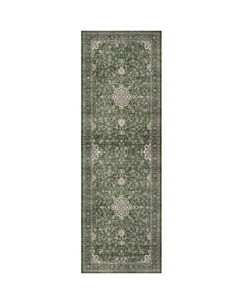 MontVoo Antheia Washable Area Runner Rug Green