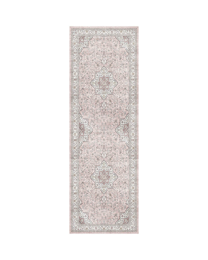 MontVoo Antheia Washable Area Runner Rug Pink