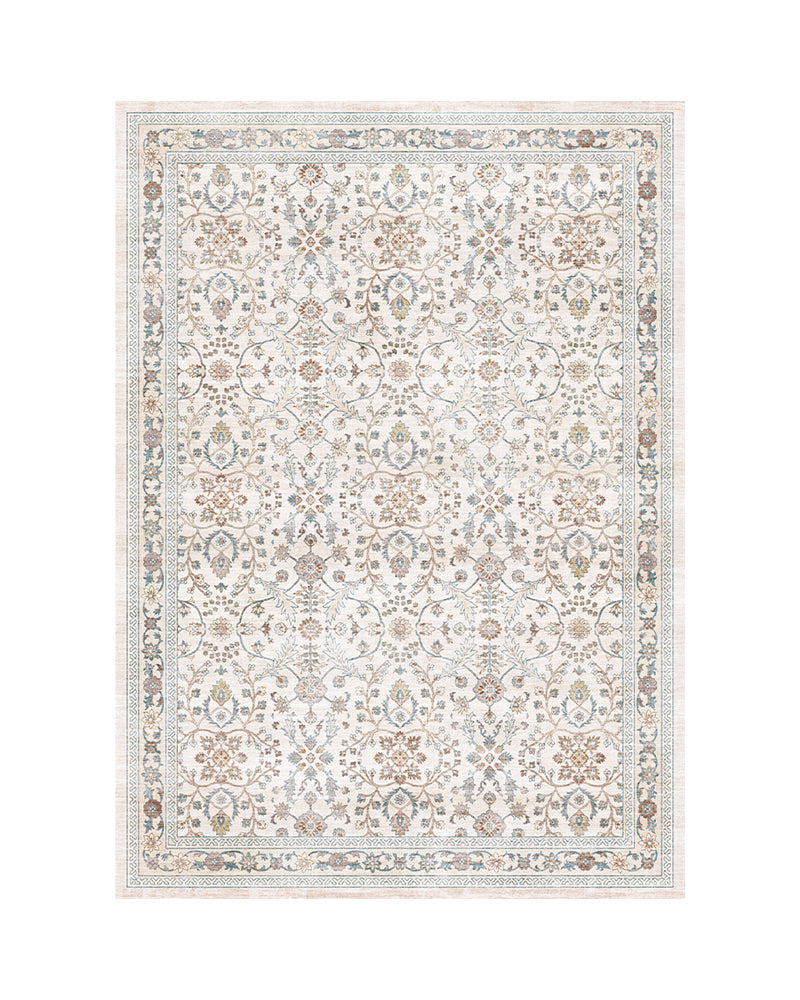 MontVoo Aster Washable Area Rug Beige White
