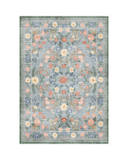 MontVoo Chloris Washable Area Rug Blue