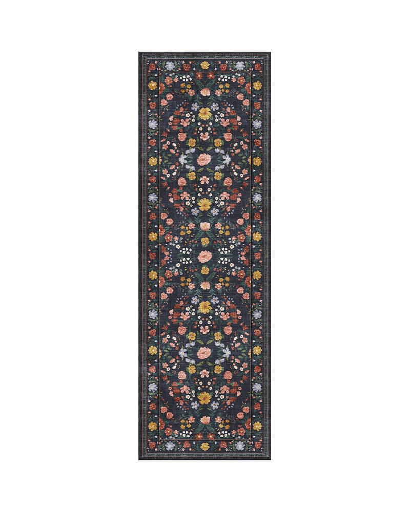 MontVoo Chloris Washable Area Runner Rug Black
