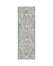 MontVoo Chloris Washable Area Runner Rug Blue