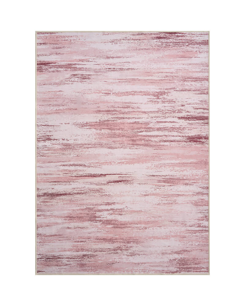 MontVoo Dawn washable area rug pink white