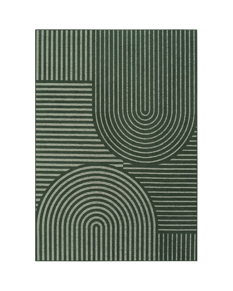 MontVoo Echo Washable Area Rug Green