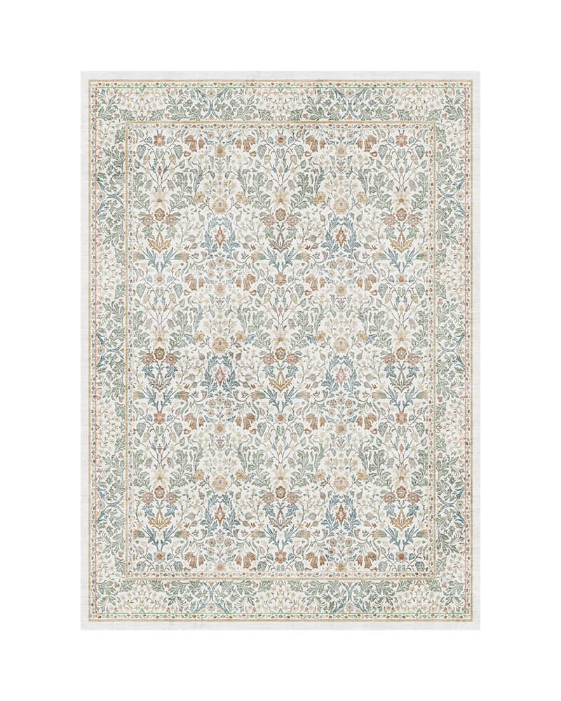MontVoo Florin Washable Area Rug Beige