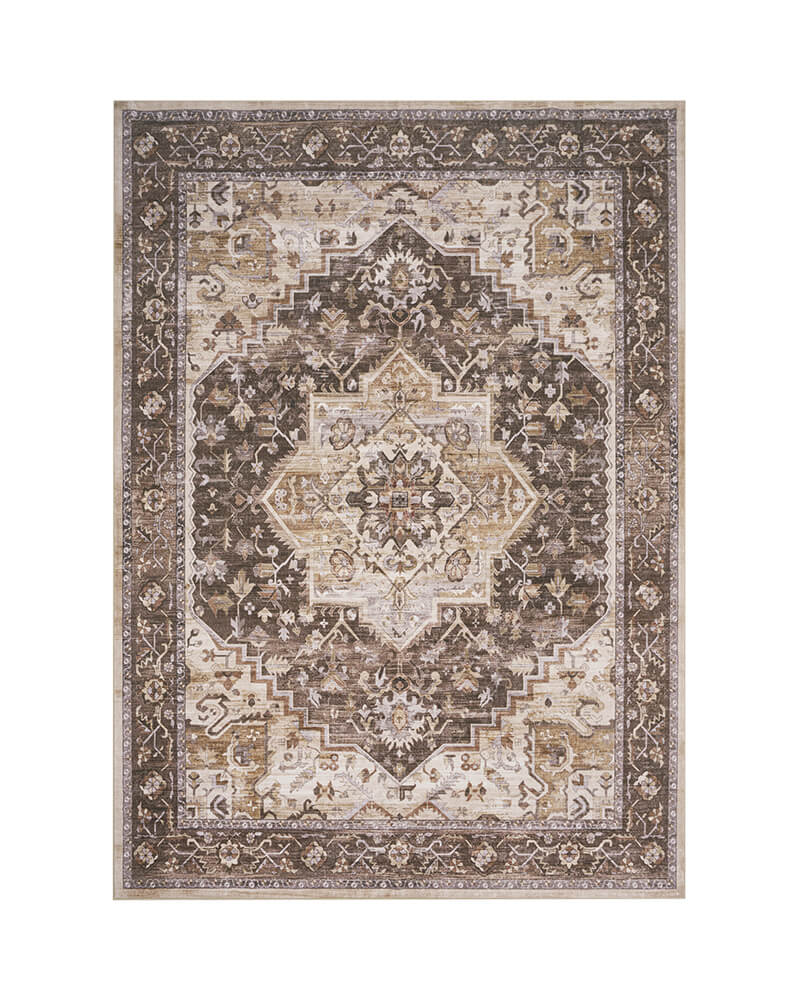MontVoo Solara Washable Area Rug Brown