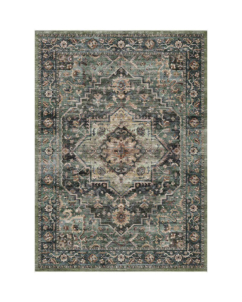 MontVoo Solara Washable Area Rug Green