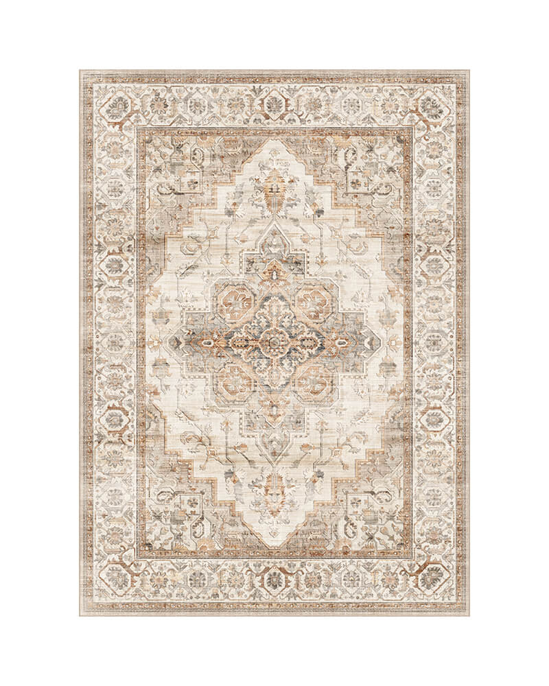 MontVoo Sylva Washable Area Rug Beige