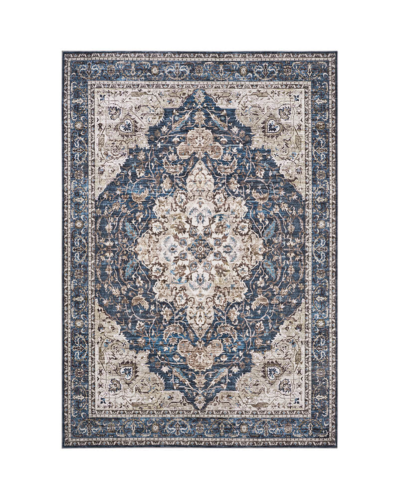 MontVoo Velora Washable Area Rug Dark Blue