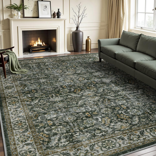 Washable Retro Living Room Bedroom Carpet