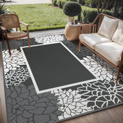 SIXHOME Floral Border Outdoor Rug