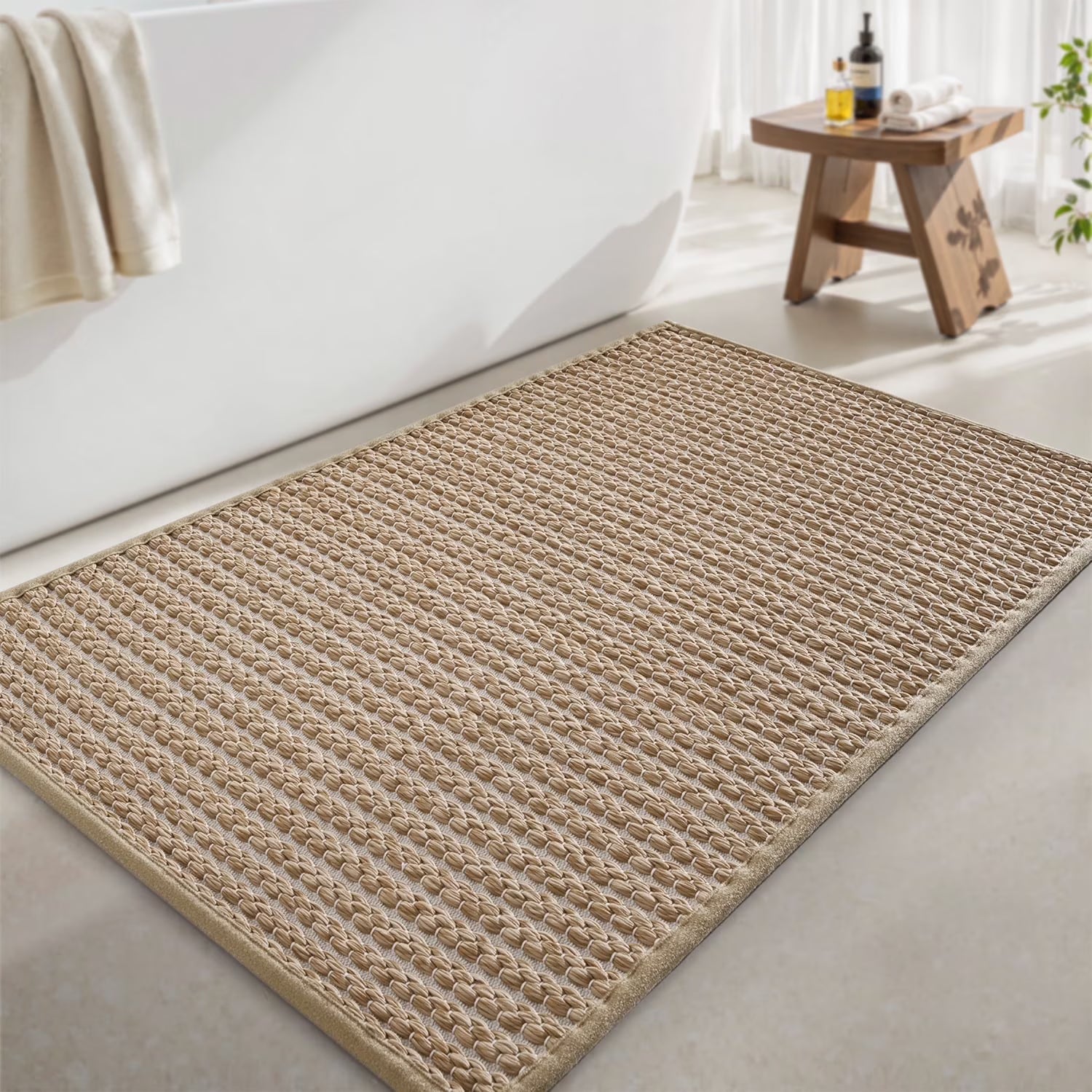 Woven Textured Bath Rug