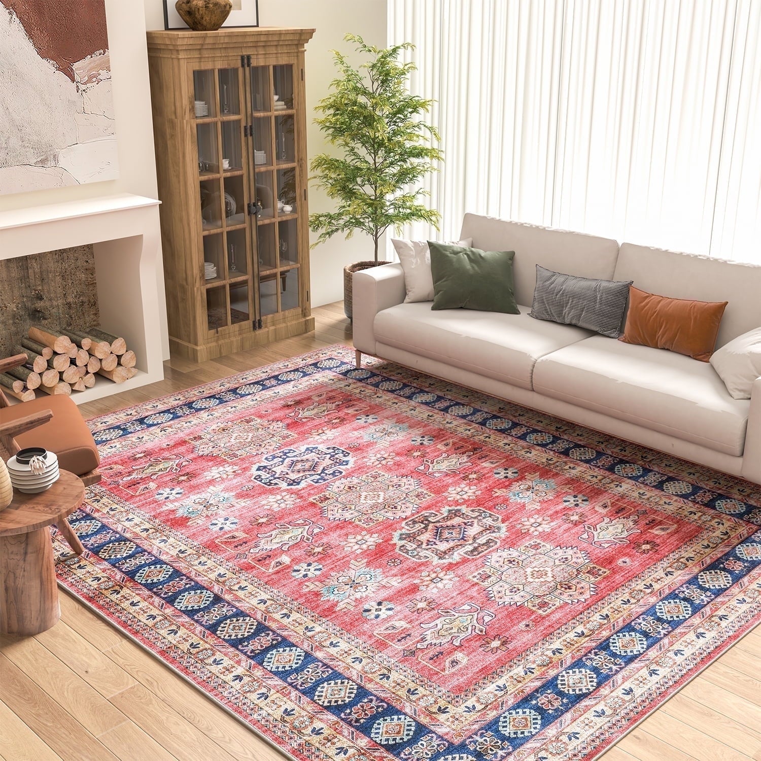 SIXHOME Vintage Floral Distressed Living Room Rugs