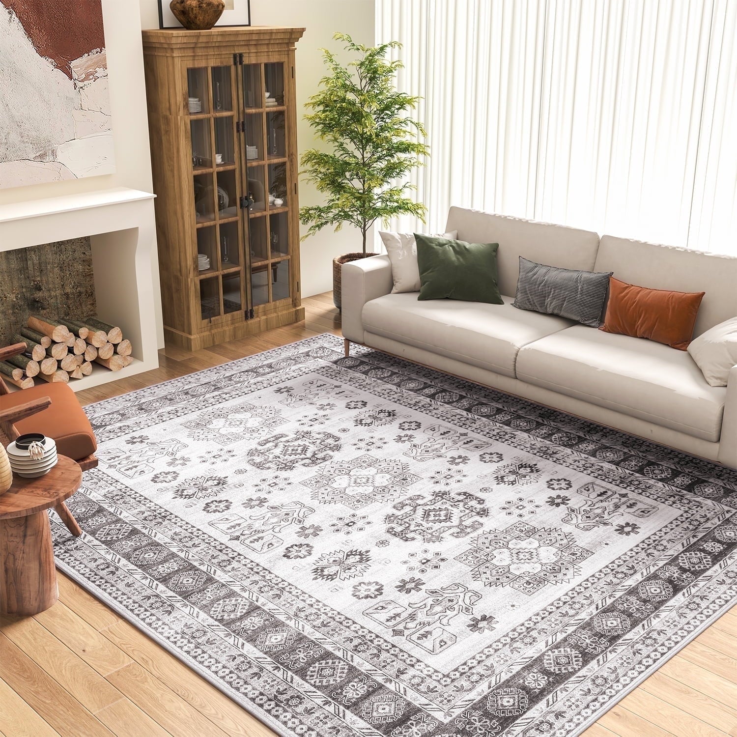 SIXHOME Vintage Floral Distressed Living Room Rugs