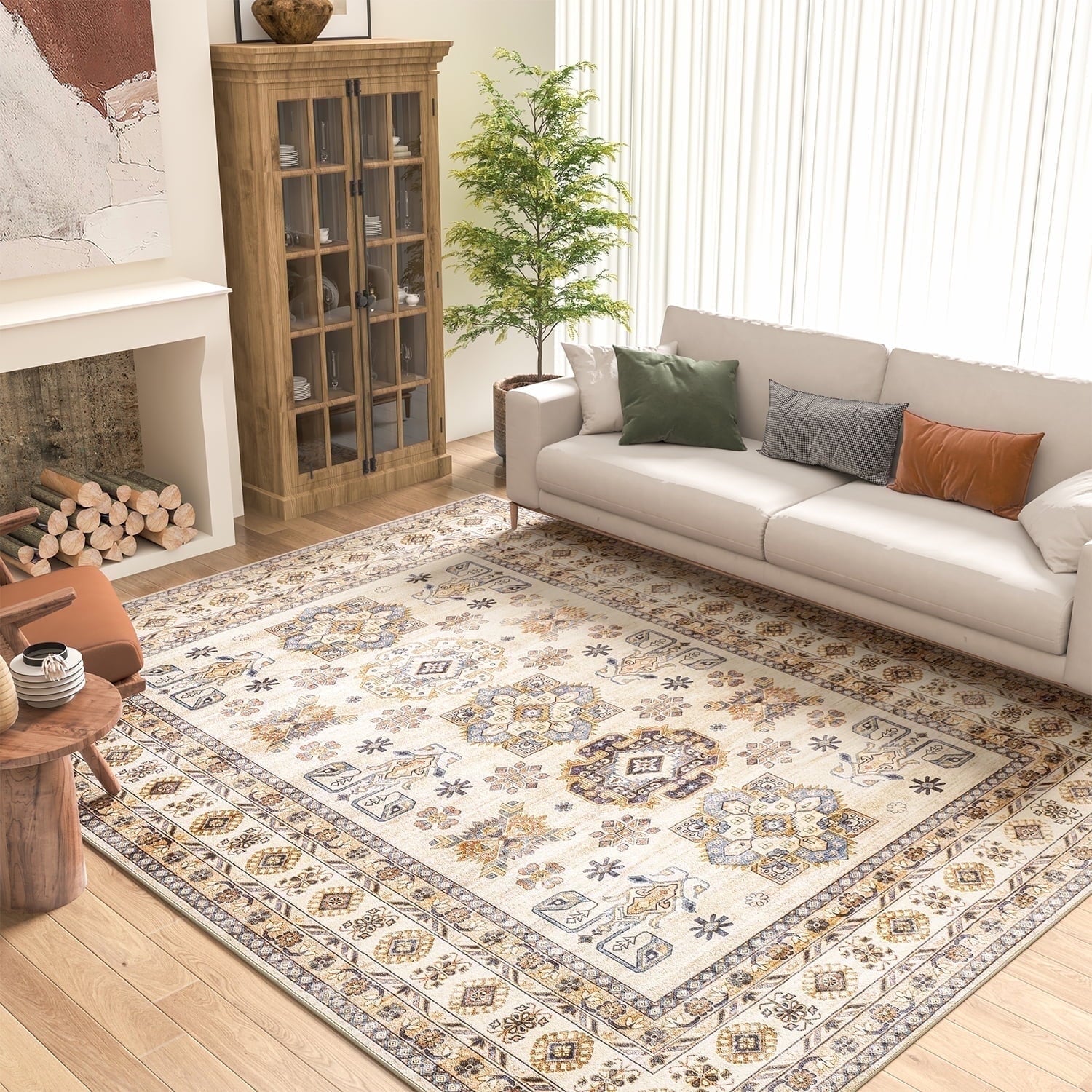 SIXHOME Vintage Floral Distressed Living Room Rugs