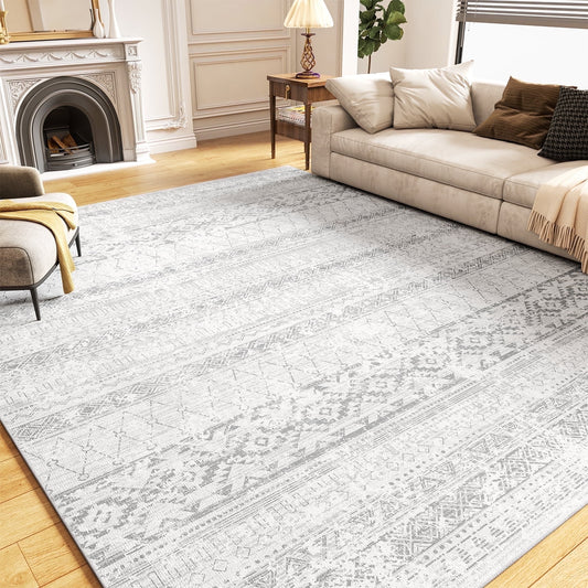 Boho Geometric Distressed Rug