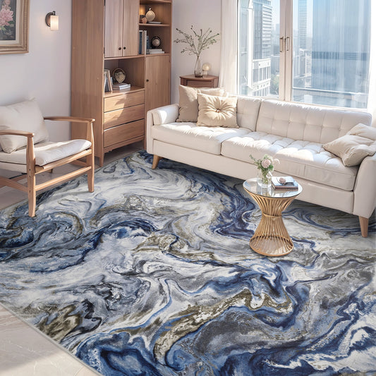 Marble Swirl Abstract Rug