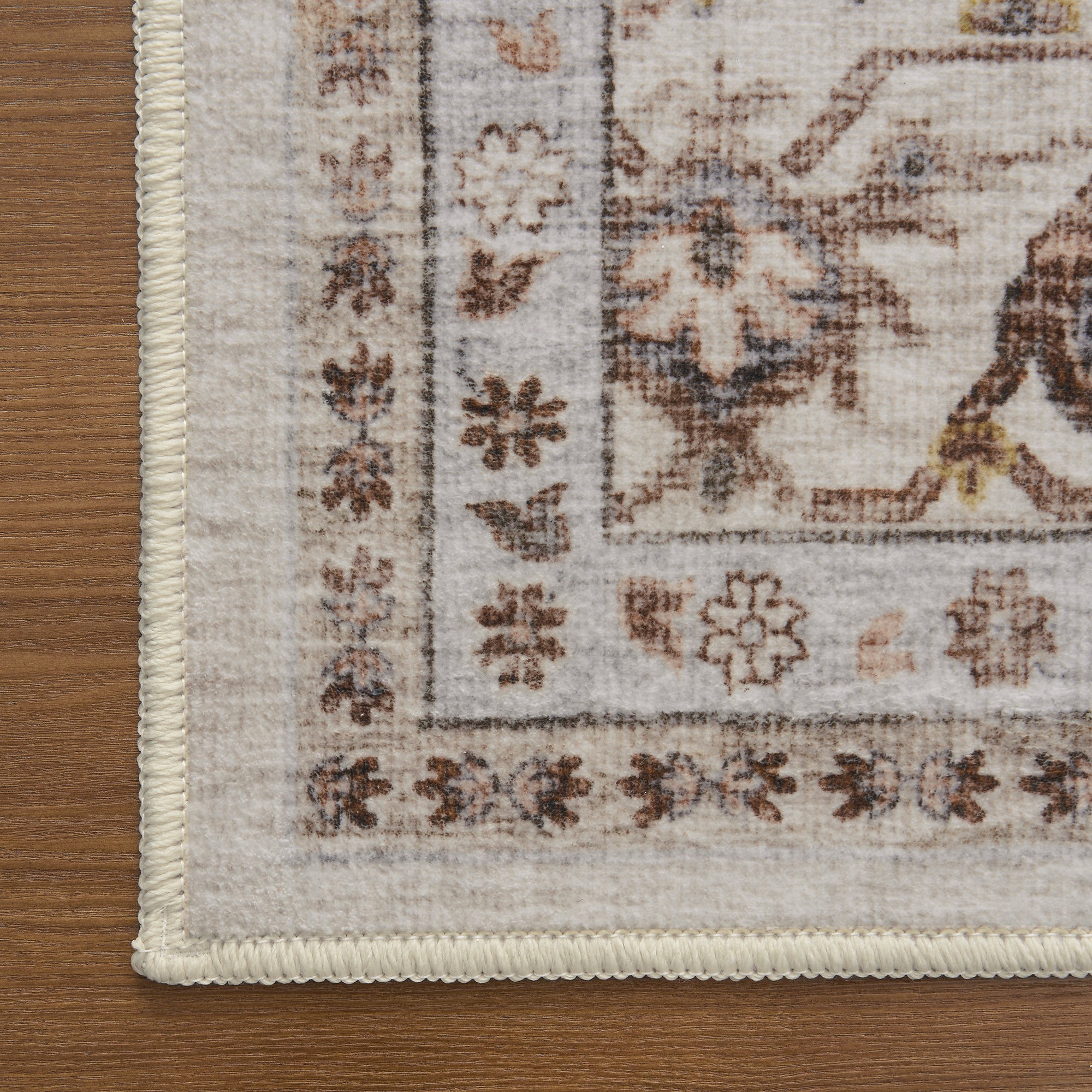 MontVoo Beige Oriental Washable Area Rug