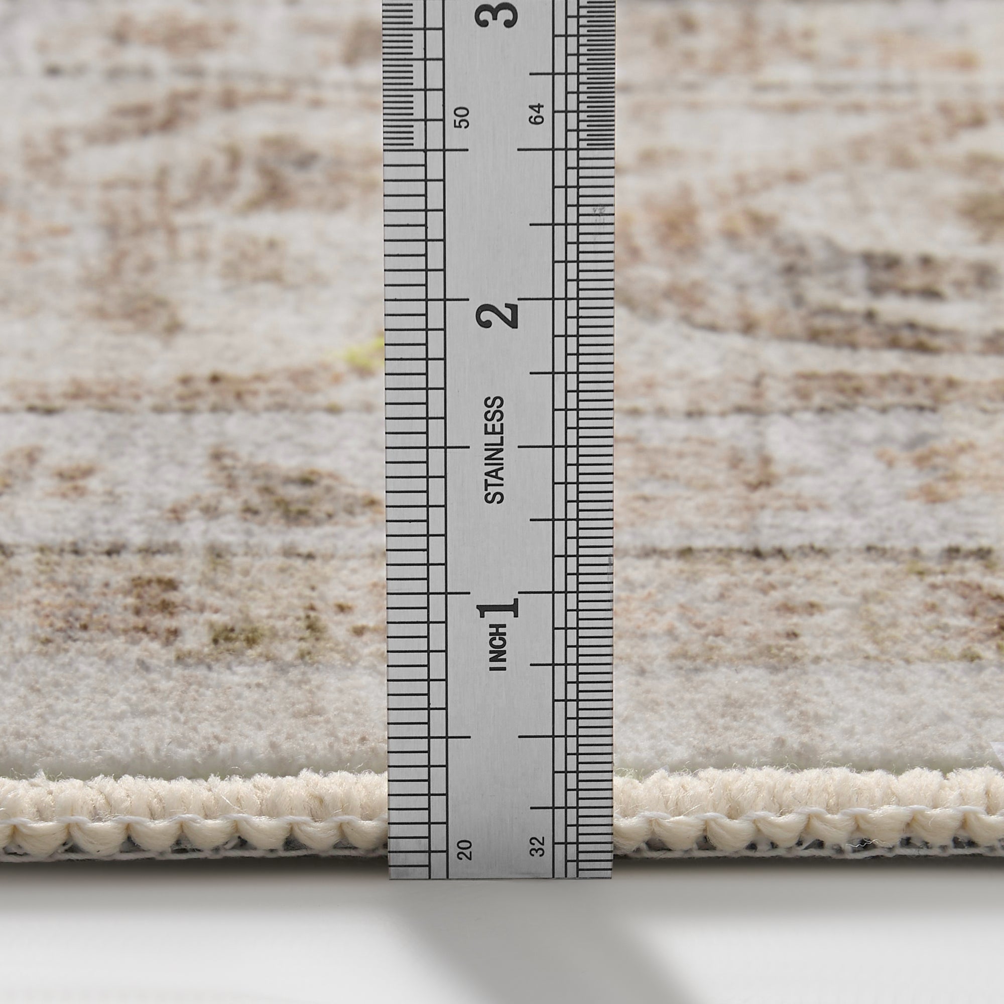 MontVoo Beige Oriental Washable Area Rug