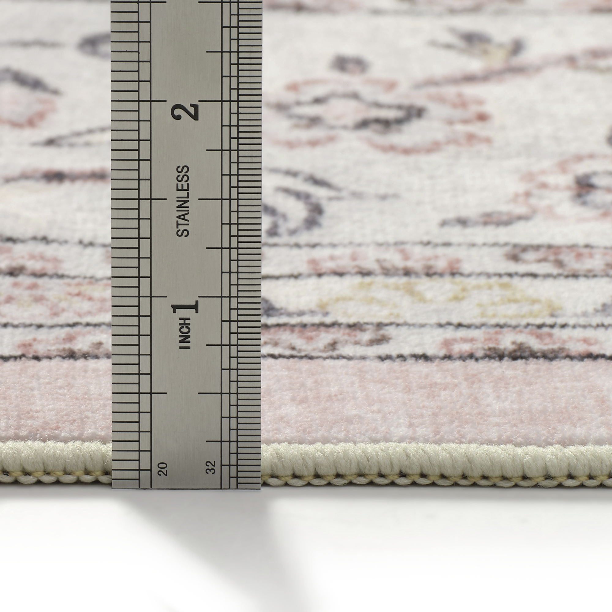 MontVoo Pink Floral Washable Area Rug