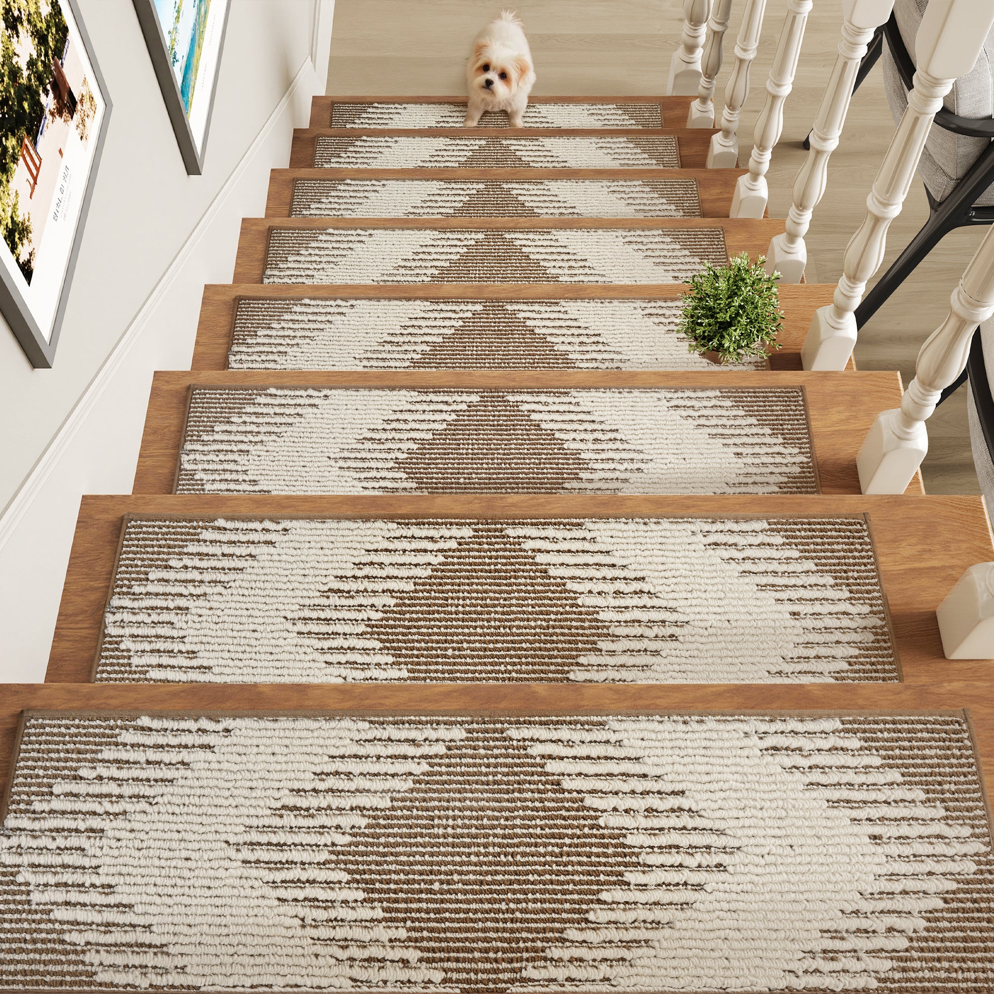 MontVoo High-Low Bohemian Non-Slip Stair Treads