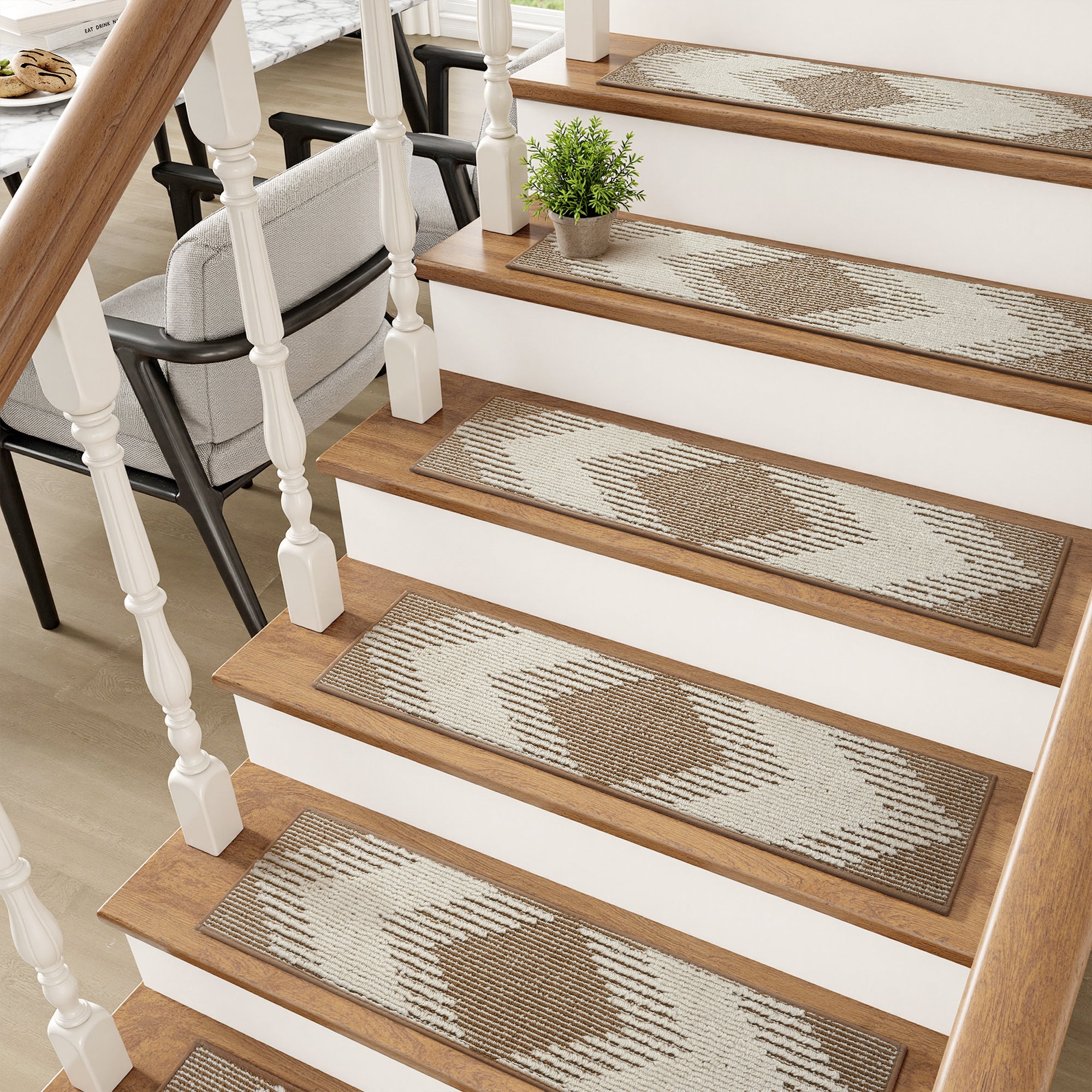 MontVoo High-Low Bohemian Non-Slip Stair Treads