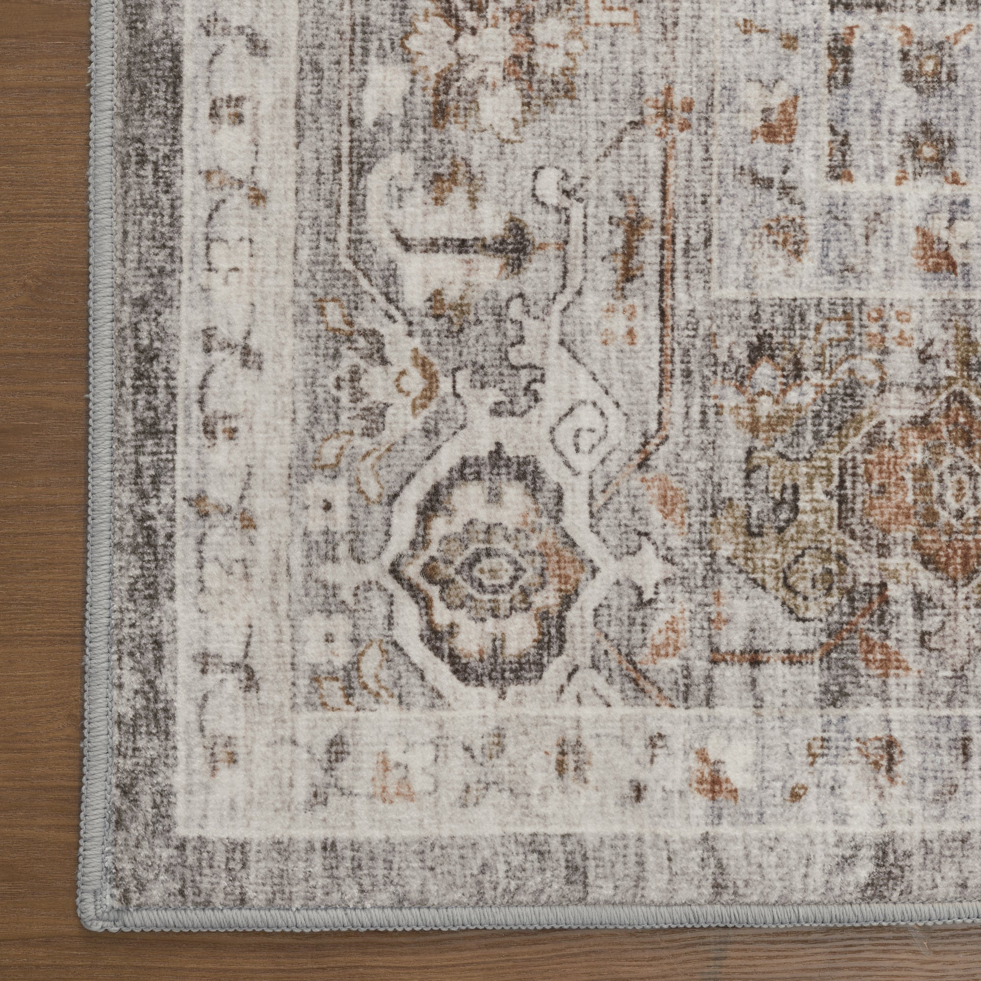 MontVoo Oriental Machine Washable Area Rug Gray