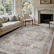 MontVoo Oriental Machine Washable Area Rug Gray