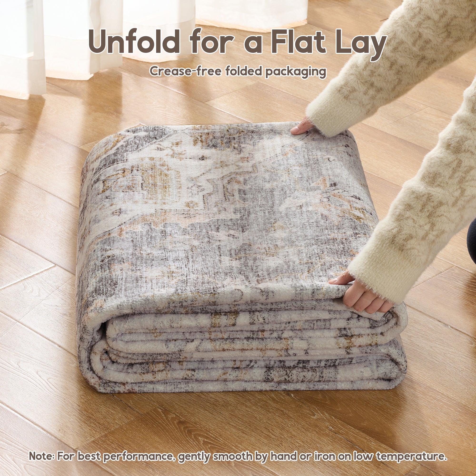 MontVoo Oriental Machine Washable Area Rug Gray