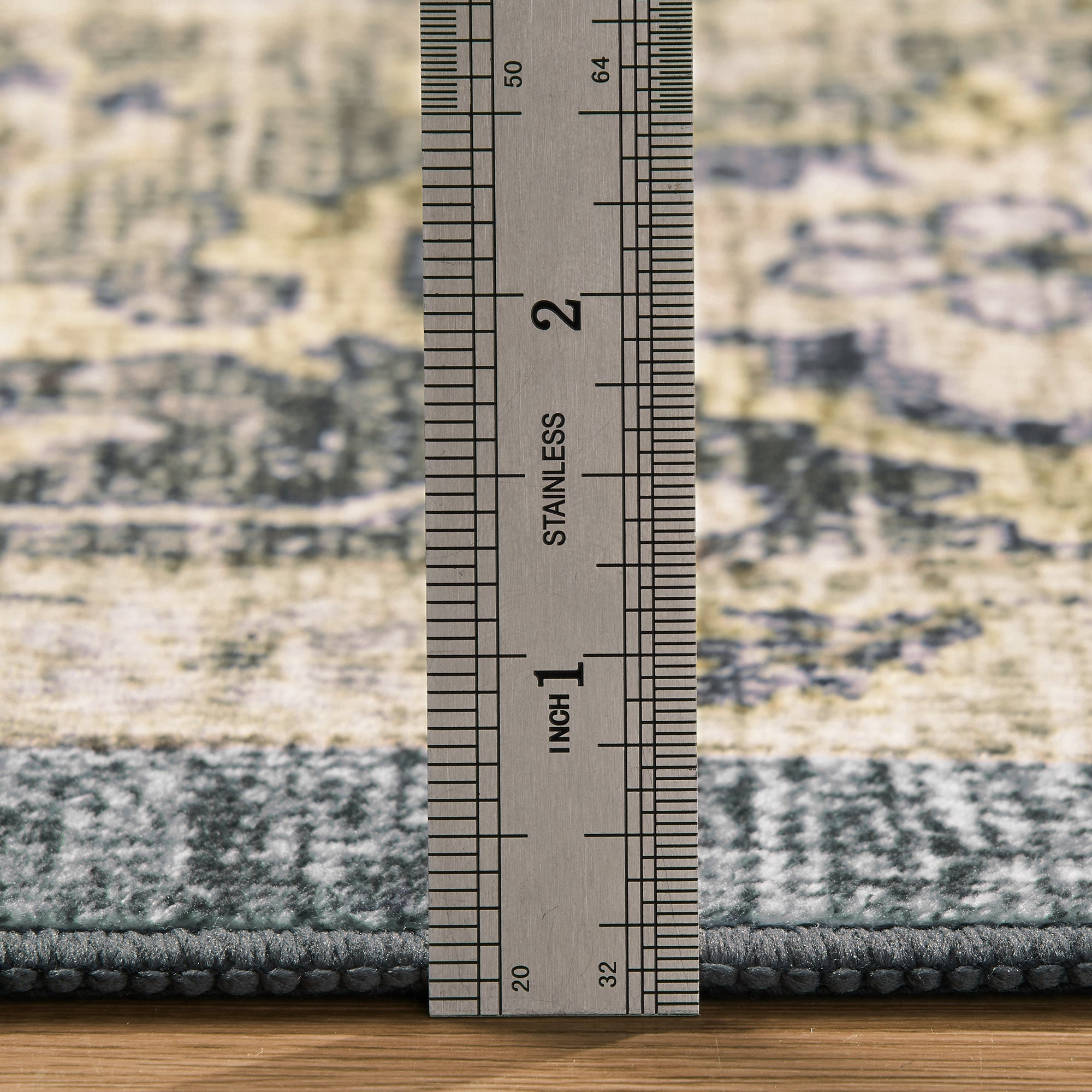 MontVoo Vintage Medallion Non-Slip Washable Rug Brown