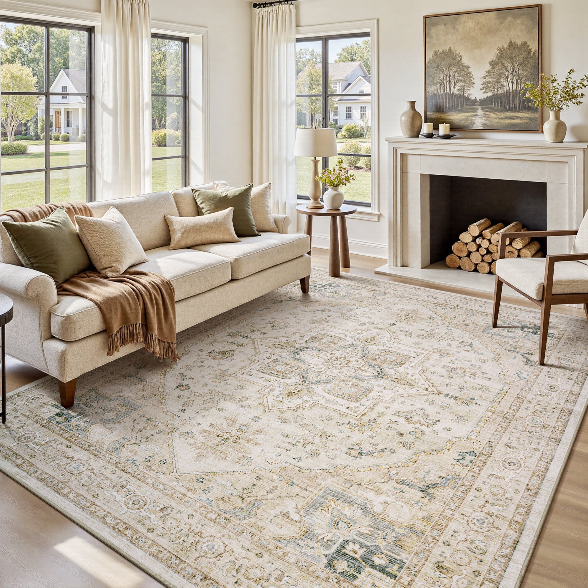 Alfombra lavable MontVoo Soft Medallion Beige