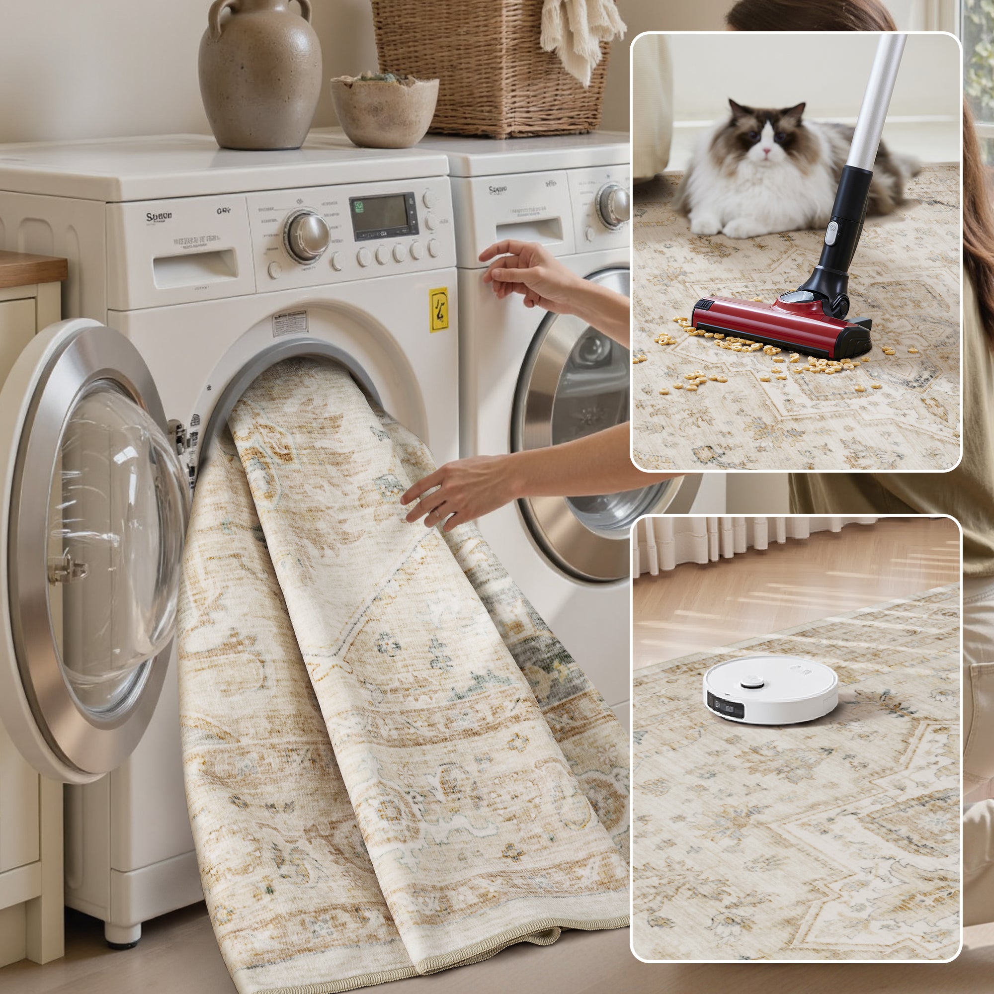 Alfombra lavable MontVoo Soft Medallion Beige
