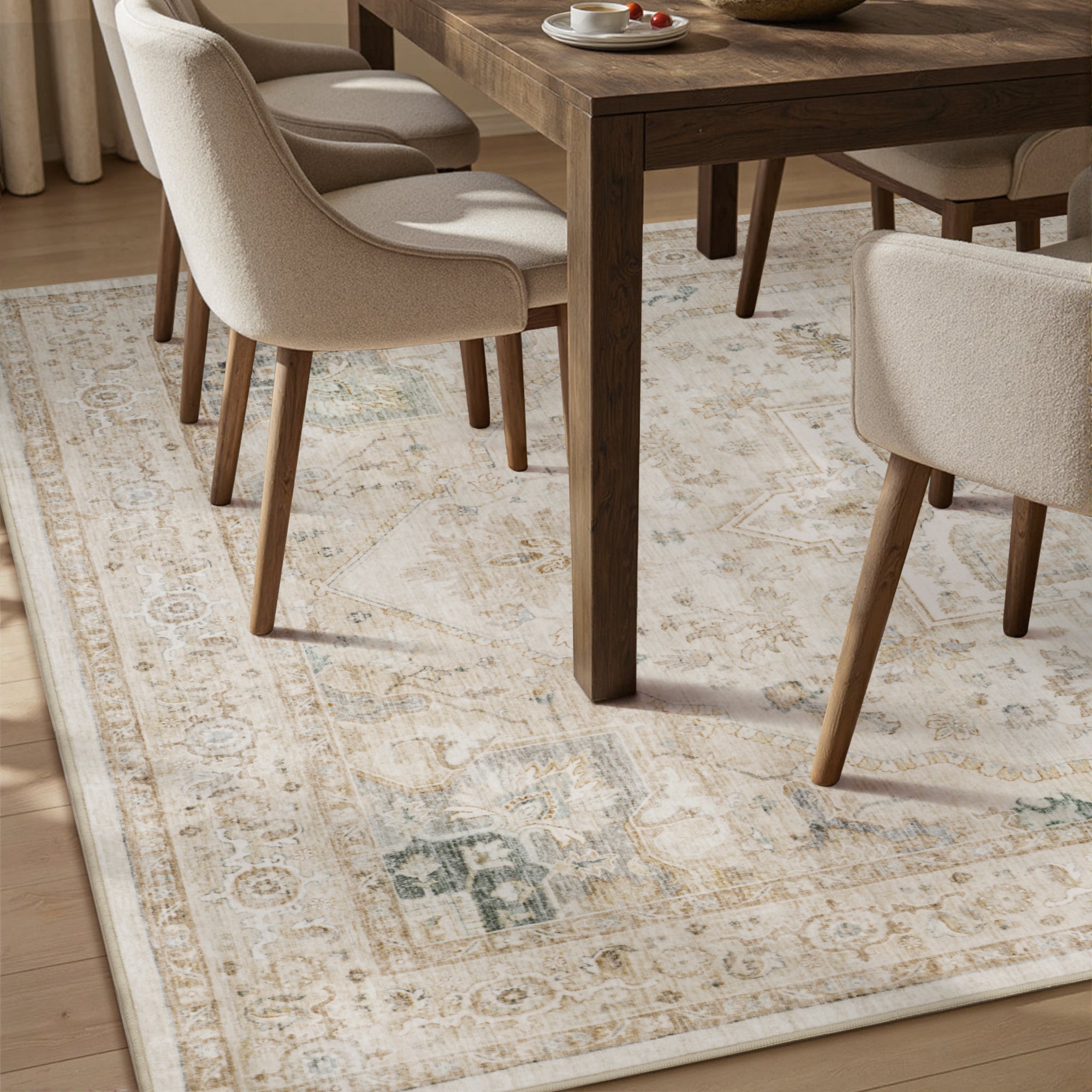 Alfombra lavable MontVoo Soft Medallion Beige