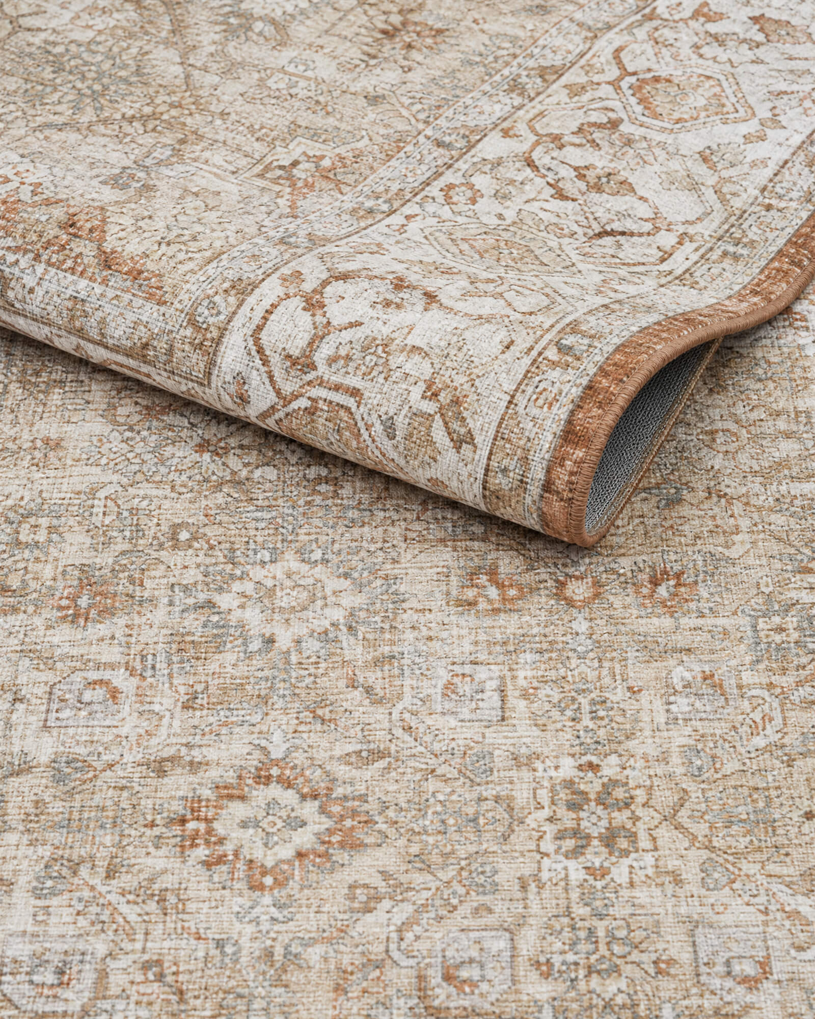 Mirren Washable Area Rug - Light Brown