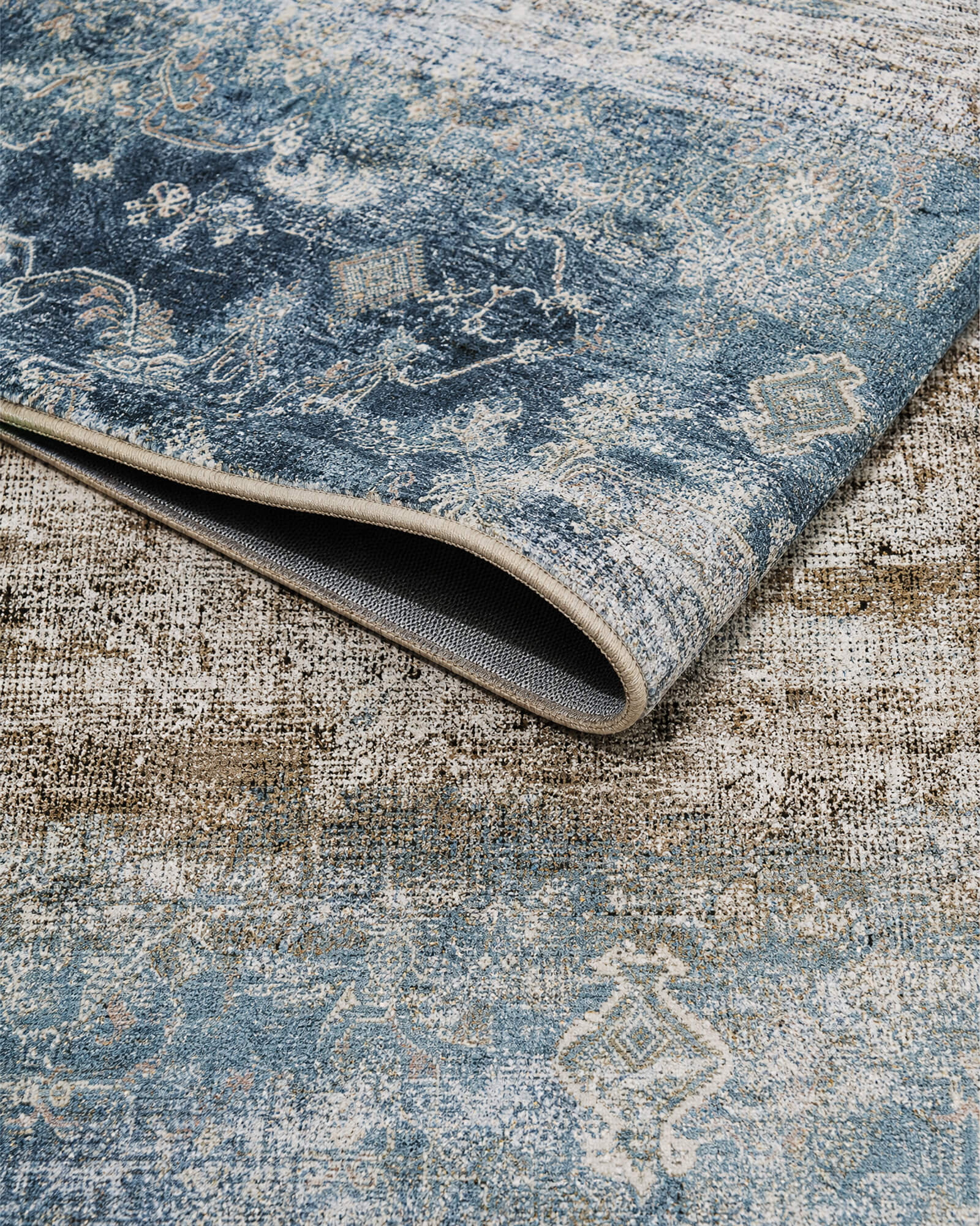 Mirage Washable Area Rug -  Blue
