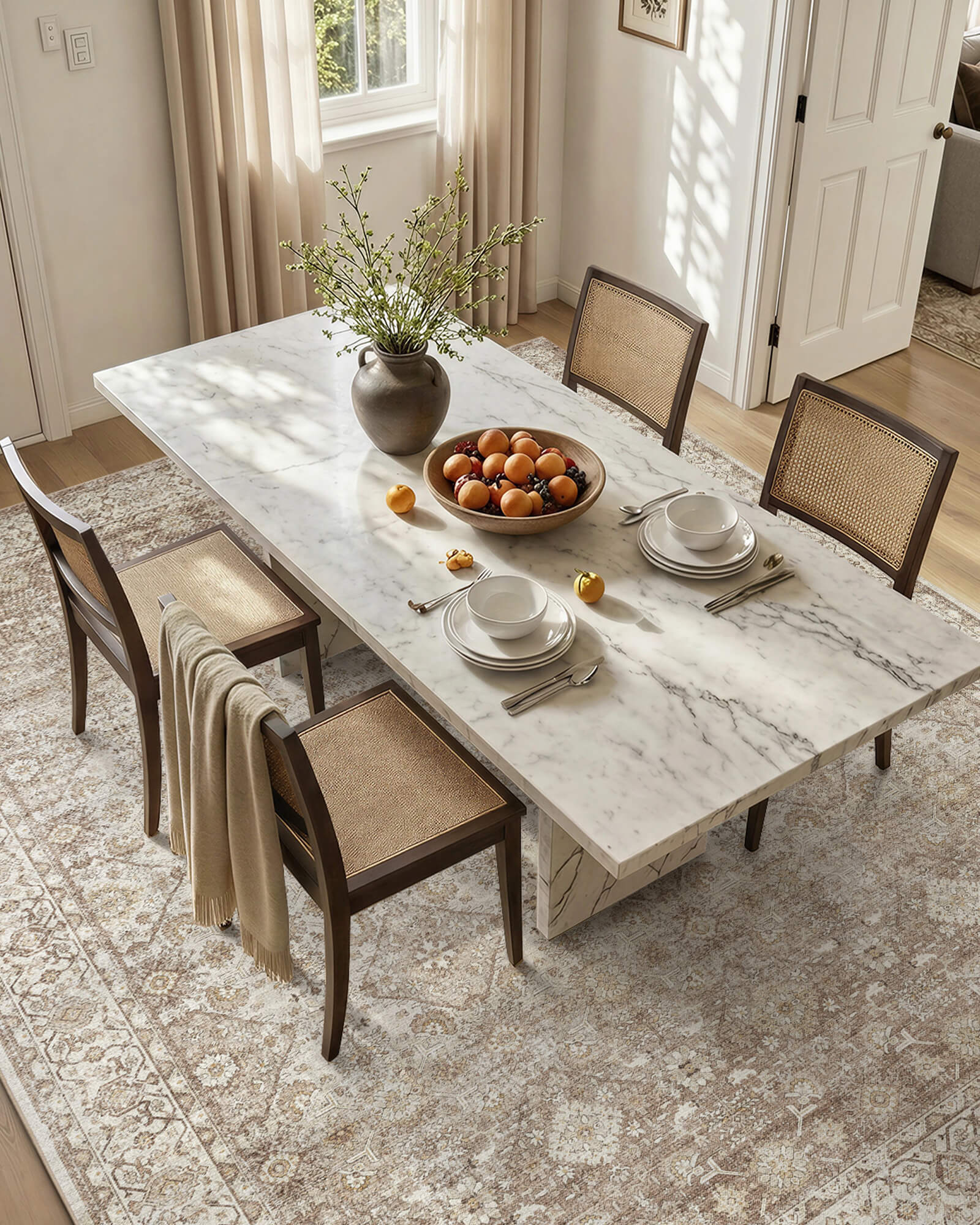 Mirren Washable Area Rug - Beige