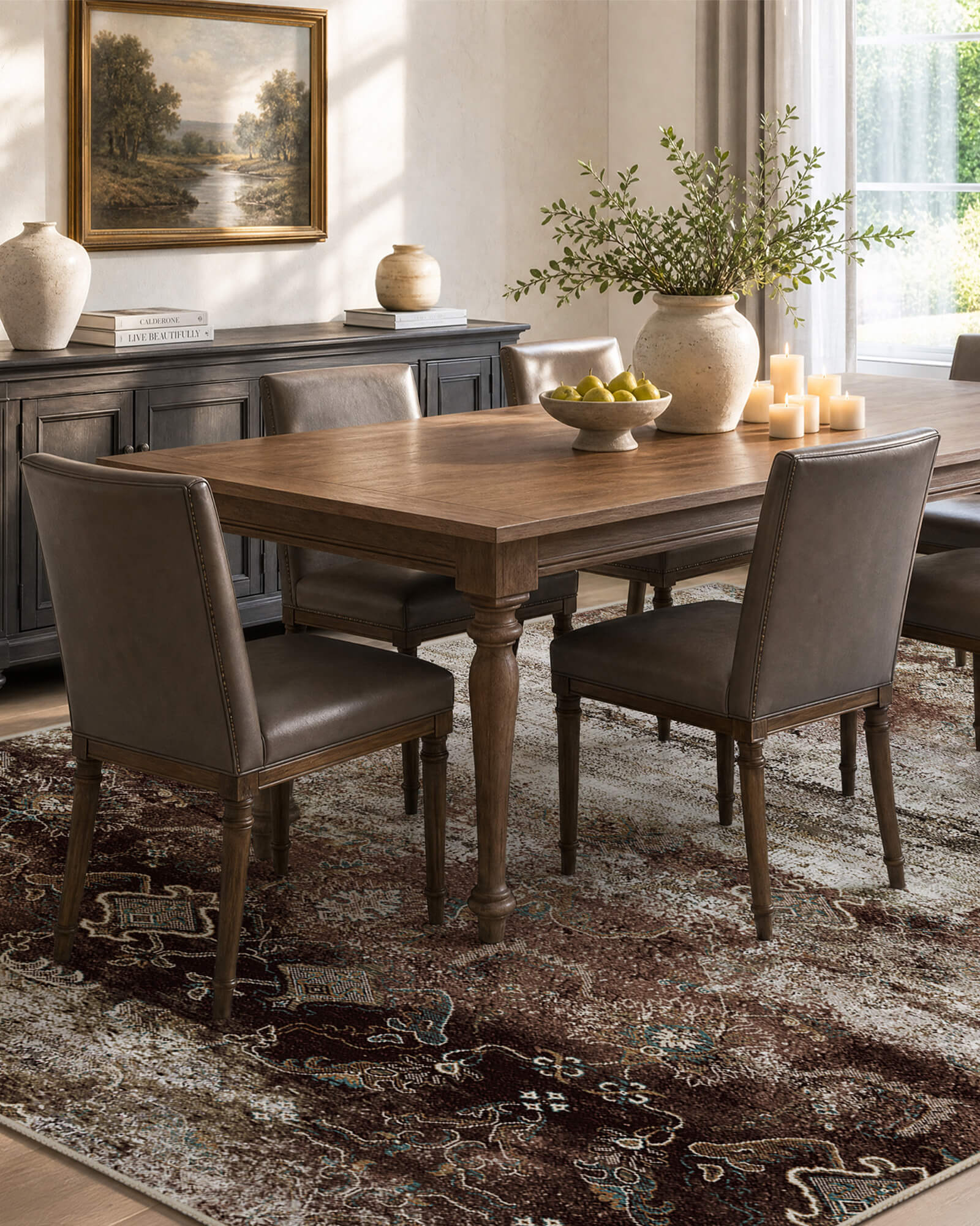 Alfombra grande Selene - Beige/Blanco 