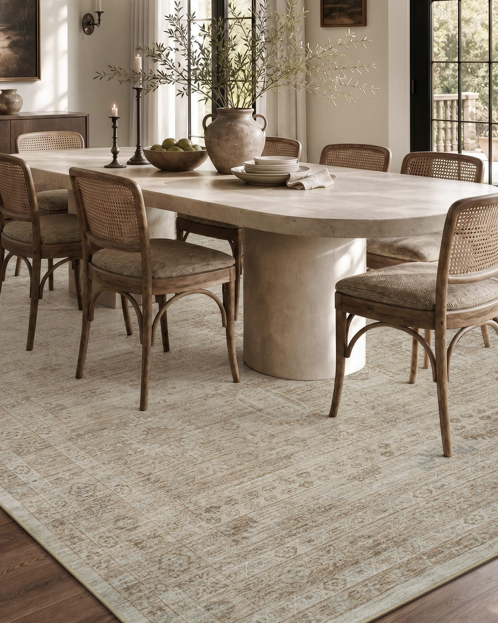 Valea Washable Area Rug - Beige