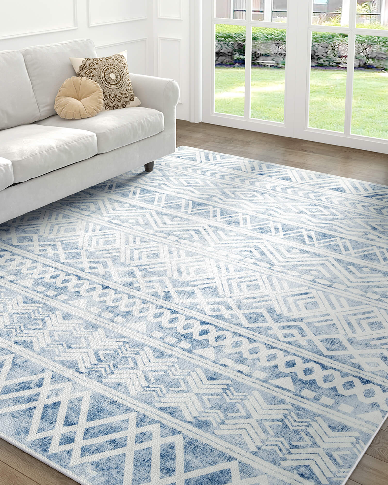 Alfombra grande Selene - Beige/Blanco 