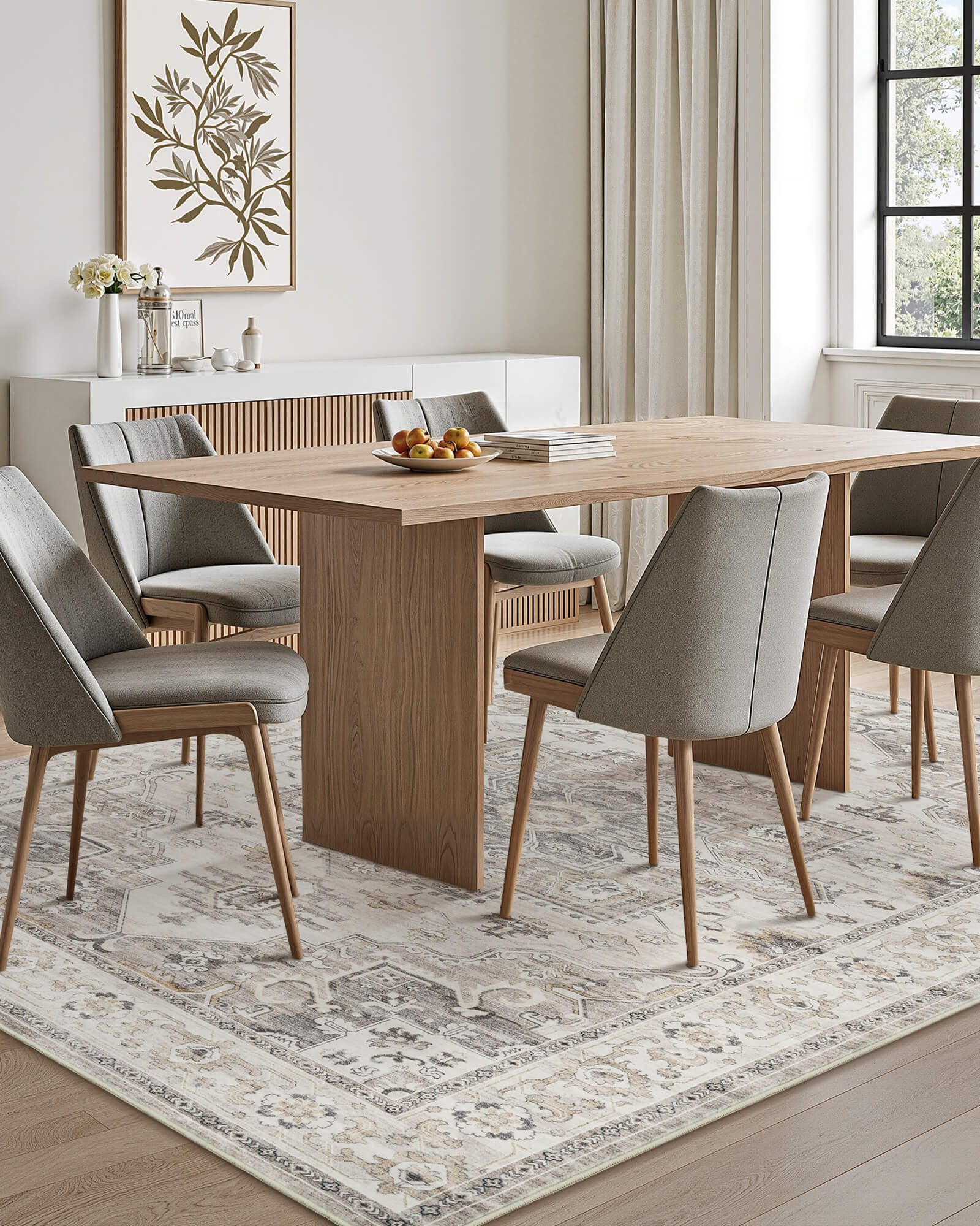 Florelle Washable Area Rug -  Brown