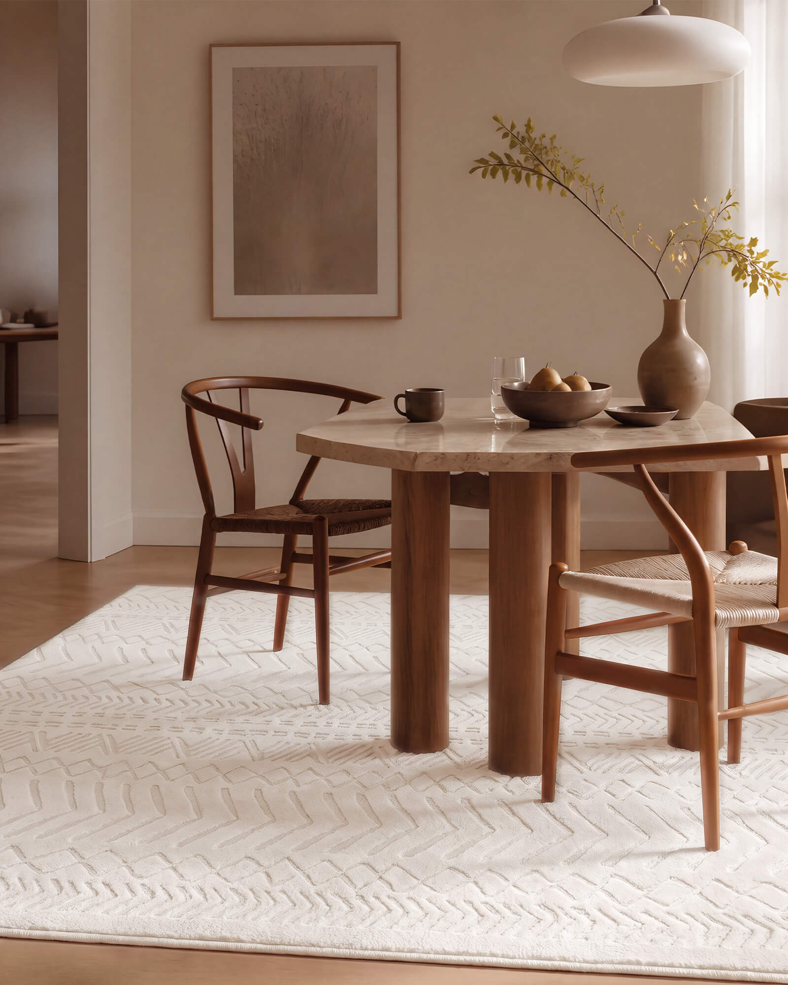 Tess Washable Area Rug - Beige