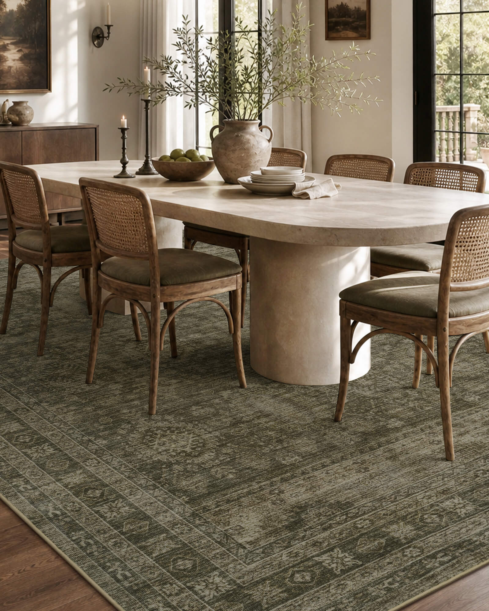 Valea Washable Area Rug -  Green