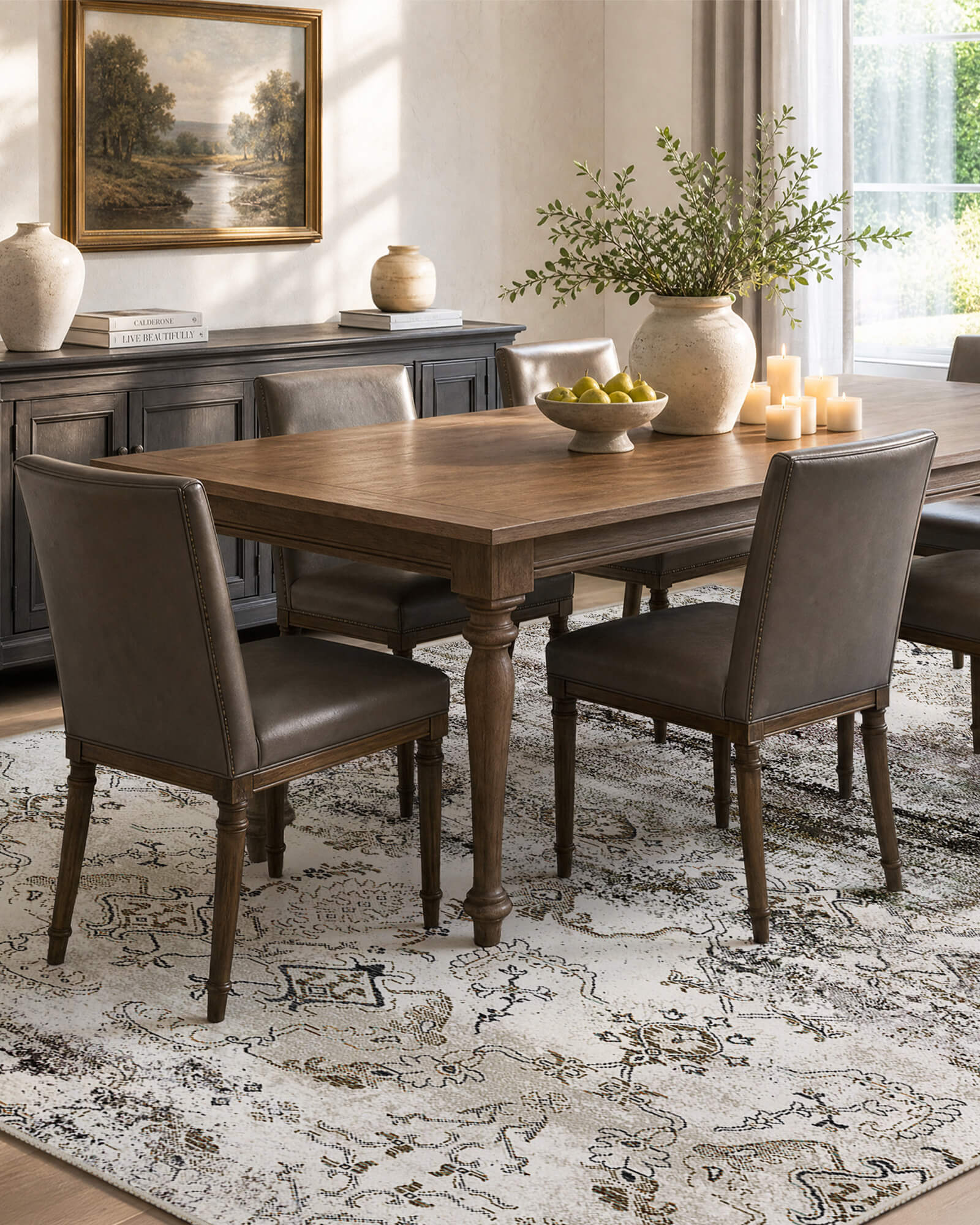 Mirage Washable Area Rug -  Taupe